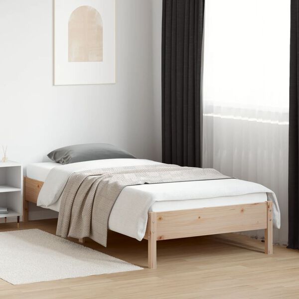 vidaXL Estructura de cama sin colch&oacute;n madera maciza de pino 100x200 cm