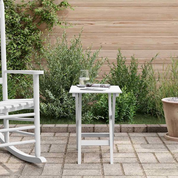 vidaXL Mesa auxiliar plegable madera maciza de &aacute;lamo blanca