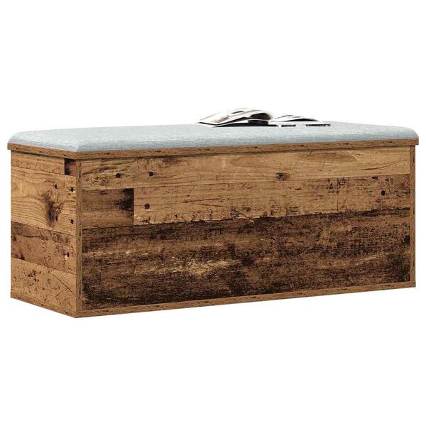 vidaXL Caja de Almacenamiento Madera envejecida 90 x 35 x 35 cm
