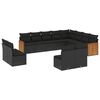 vidaXL Set de sof&aacute;s de jard&iacute;n 12 piezas cojines rat&aacute;n sint&eacute;tico negro