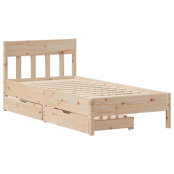 vidaXL Estructura de cama sin colch&oacute;n madera maciza de pino 90x200 cm