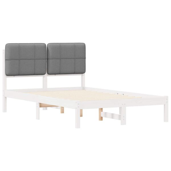 vidaXL Estructura de Cama con Cabecera Tapizada Gris Claro