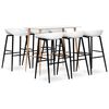 vidaXL Mesa alta y taburetes de bar 7 piezas blanco