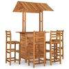 vidaXL Juego muebles de bar de jard&iacute;n 5 piezas madera maciza de acacia