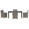 vidaXL Conjunto de Comedor de Jard&iacute;n 5 pcs Gris rat&aacute;n sint&eacute;tico