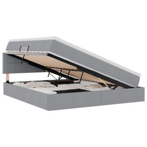 vidaXL Cama con almacenamiento y LED Gris Claro 160 x 200 cm tela