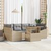 vidaXL Conjunto de sof&aacute; de jard&iacute;n 7 pcs Beige rat&aacute;n sint&eacute;tico