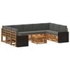 vidaXL Conjunto de sof&aacute;s de exterior 10 uds. Natural y Antracita