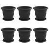 vidaXL Macetas 6 uds. Negro &Oslash; 22 x 18 cm Pl&aacute;stico