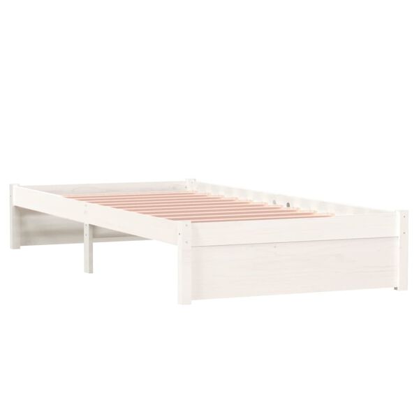vidaXL Estructura cama individual sin colch&oacute;n madera blanco 90x190 cm