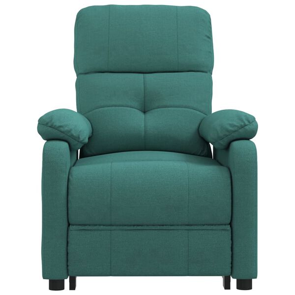 vidaXL Sill&oacute;n elevable tela verde oscuro