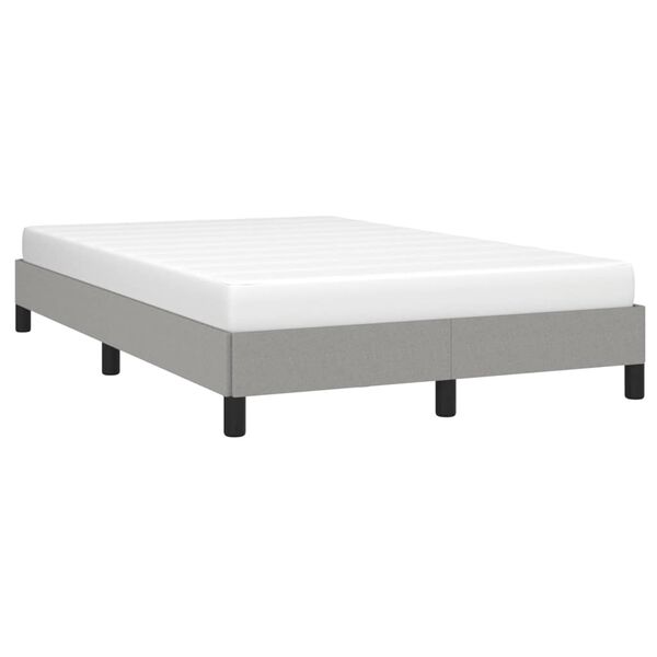 vidaXL Estructura de cama sin colch&oacute;n tela gris claro 120x200 cm