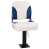 vidaXL Asiento plegable para barco 1 juego azul y blanco 41x36x48 cm