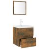 vidaXL Set de muebles de ba&ntilde;o madera contrachapada color roble ahumado