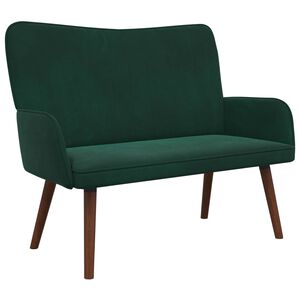 vidaXL Sof&aacute; de 2 Plazas Verde oscuro 115 x 61 x 87 cm Terciopelo