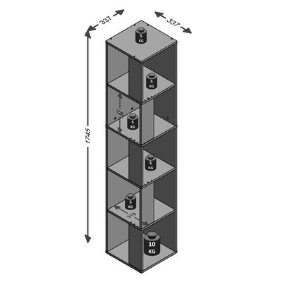 FMD Estantería de esquina con 10 compartimentos laterales roble Sonoma