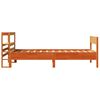vidaXL Estructura de cama sin colch&oacute;n madera maciza marr&oacute;n 75x190 cm