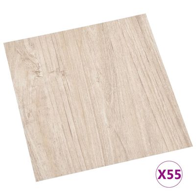vidaXL Lamas para suelo autoadhesivas 55 uds PVC 5,11 m² marrón claro