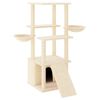 vidaXL Rascador para gatos con postes de sisal color crema 133 cm