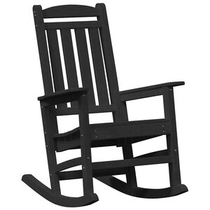 vidaXL Silla mecedora de jard&iacute;n Negro HDPE