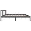 vidaXL Estructura cama doble sin colch&oacute;n madera maciza gris 135x190 cm
