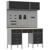 vidaXL Conjunto de armarios de trabajo con caj&oacute;n Manual 8 pcs Negro