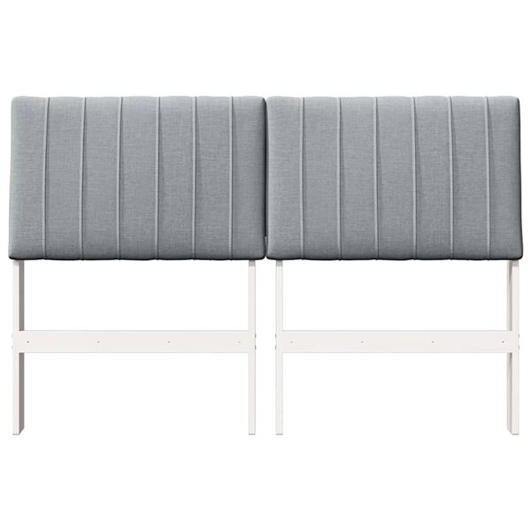vidaXL Cabecero tapizado Gris Claro 135 cm Madera de pino macizo