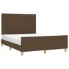 vidaXL Cama sin colch&oacute;n tela marr&oacute;n oscuro 140x190 cm