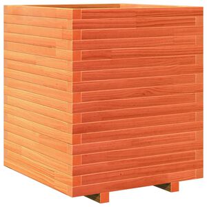 vidaXL Jardinera exterior madera maciza pino marr&oacute;n cera 60x60x72 cm