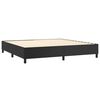 vidaXL Cama box spring colch&oacute;n y LED cuero sint&eacute;tico negro 200x200 cm