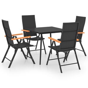 vidaXL Juego de comedor para jard&iacute;n 5 piezas negro y marr&oacute;n