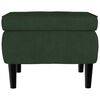 vidaXL Sill&oacute;n orejero y taburete de terciopelo verde oscuro