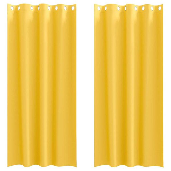 vidaXL Cortinas Opacas con Anillas 2 pcs Amarillo Mostaza 260 x 140 cm
