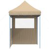 vidaXL Tienda de fiesta plegable Pop-Up con 2 paredes laterales beige