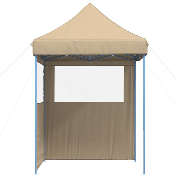 vidaXL Tienda de fiesta plegable Pop-Up con 2 paredes laterales beige
