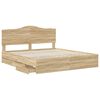 vidaXL Estructura de cama Roble Sonoma 180 x 200 cm Madera Ingenieril