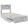 vidaXL Estructura de cama con cabecera Gris Concreto 90 x 190 cm