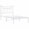 vidaXL Estructura cama sin colch&oacute;n con cabecero metal blanco 90x190 cm