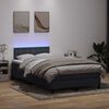 vidaXL Cama box spring con colch&oacute;n y LED terciopelo gris oscuro 120x220 cm