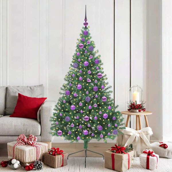 vidaXL Árbol de Navidad Artificial Preiluminado Verde 180 cm PVC