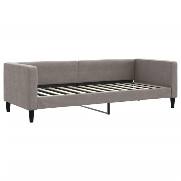 vidaXL Sof&aacute; cama sin colch&oacute;n tela gris taupe 80x200 cm