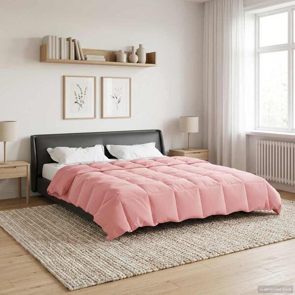 vidaXL Edred&oacute;n de Todo el A&ntilde;o Acolchado Rosa 200 x 220 cm Microfibra