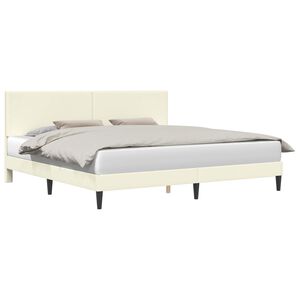 vidaXL Estructura de cama con cabecera Crema 180 x 200 cm Tela de Pana