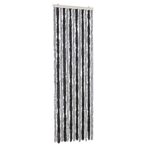 vidaXL Cortina antimoscas chenilla gris y negro 56x200 cm