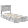 vidaXL Cama con almacenamiento con cabecera Gris Concreto 90 x 200 cm