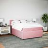 vidaXL Cama box spring con colch&oacute;n terciopelo rosa 140x190 cm