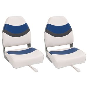 vidaXL Asientos de barco plegables con respaldo alto 2 uds 44x38x55 cm