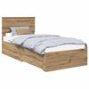 vidaXL Estructura de cama con cabecera Roble artesanal 90 x 200 cm