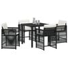 vidaXL Conjunto de Comedor de Jardín 5 pcs Marrón ratán sintético