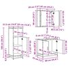 vidaXL Juego de muebles de ba&ntilde;o 3 pcs Roble Negro Madera de ingenier&iacute;a